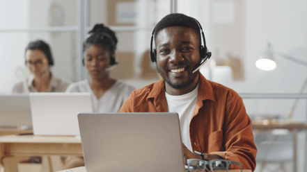 Call Center Smiling Man Social