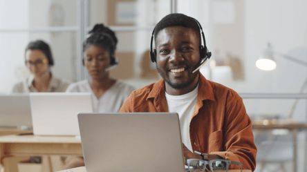 Call Center Smiling Man Social